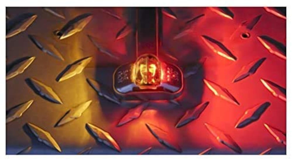 2 Tecniq Red/Amber Trailer fender marker light chrome LED clearance USA (S90-0000-1 + S90-0C00-1-LOTOF2)