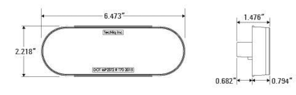 6" Oval Red LED Stop Turn Tail & Backup Steel Light Box Kit Trailer Truck Marker (LBK6-RBK)
