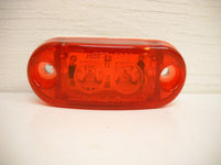 1 - Jammy 1 x 2.5 Oval Red LED Marker Light Truck Trailer RV White Base (J-515-RW)