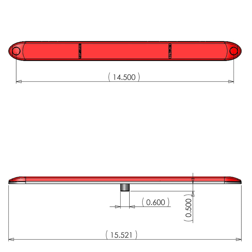 15" Slimline Low Profile Red LED Stop Turn Tail Lights RV Trailer Truck USA (T10-RR00-1)