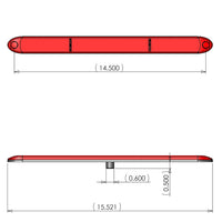 15" Slimline Low Profile Red LED Stop Turn Tail Lights RV Trailer Truck USA (T10-RR00-1)