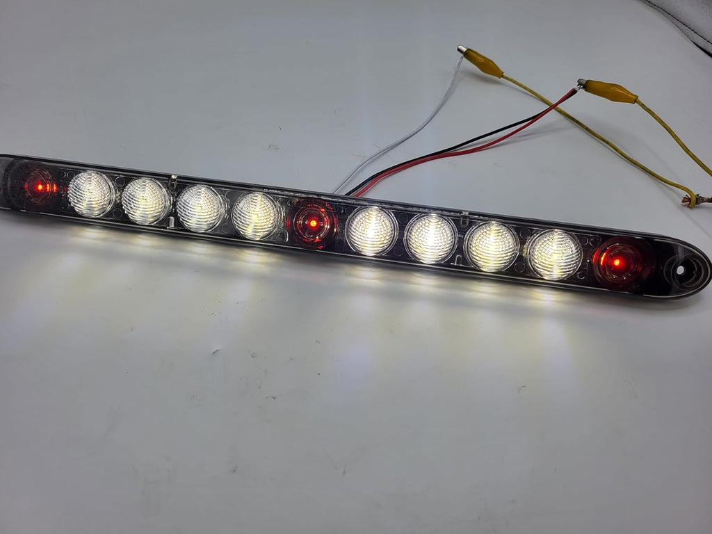 TecNiq 15" LED Red ID Bar White Load Lamp Combo Light Smoke Tint Lens Truck Trailer Toy Hauler (T14-RT00-1)