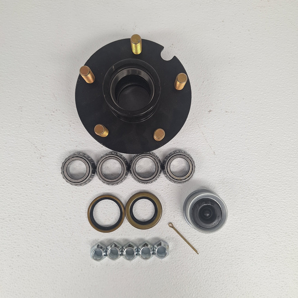 Reliable BT150A SHORT Trailer Axle Idler Hub W/Bearings Boat 5 lug Axel (BT150A-KIT)
