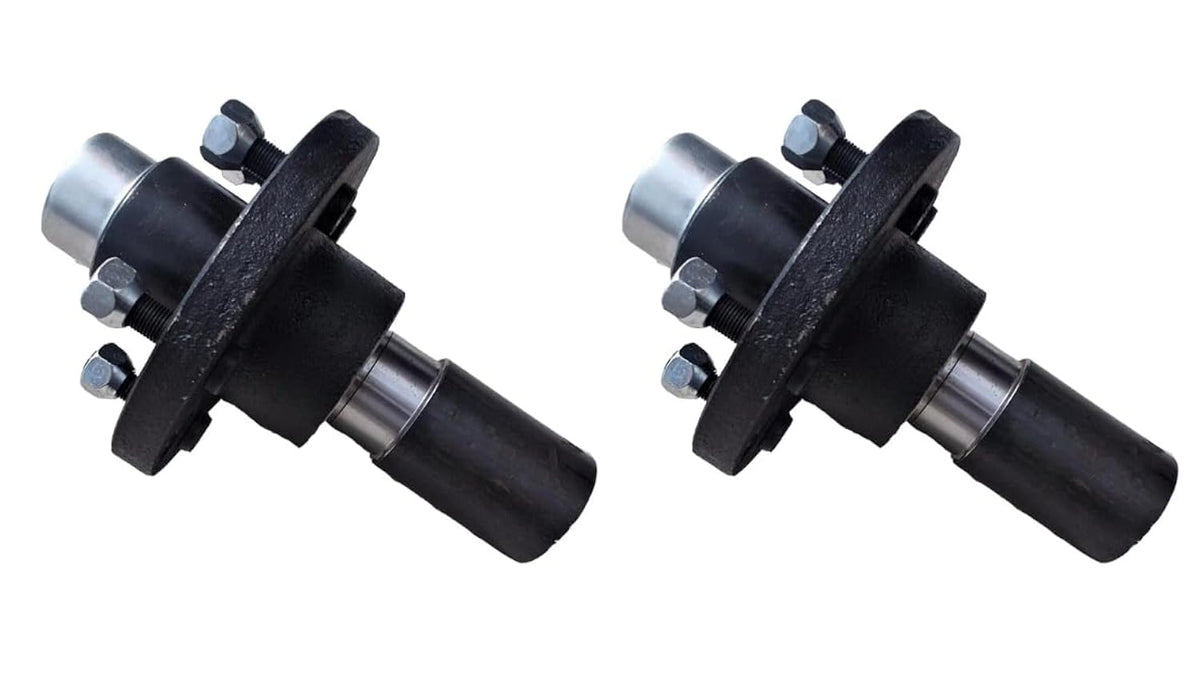 Two (2) 5x4.5 Replacement Idler Hub Spindle Kit Stub End Trailer Axle 3500# #84  (STUB-84-545-H-X2)