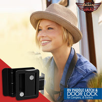 Jammy Cargo Trailer Door Lock with 4 Matching Keys - Black Matte (TDL01B)