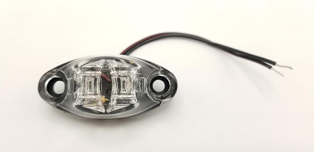 Amber Clear LED Oval Dragons Eye 2 Diode Amber Marker Clearance Trailer Light (L04-0072AI)
