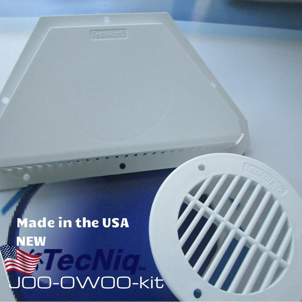 TecNiq Interior and Exterior White Flow-Through Trailer Vent Kit (J00-0W00-KIT)
