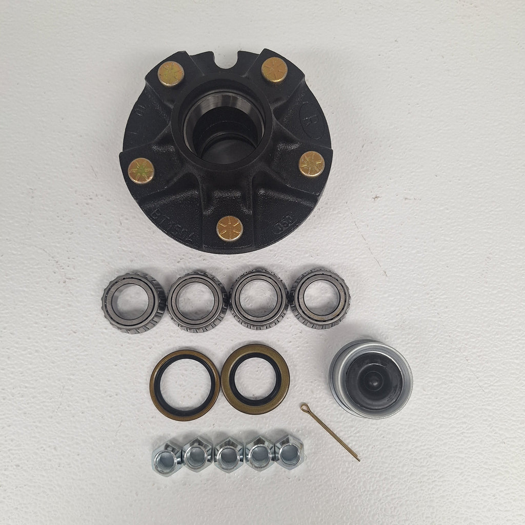 Reliable BT150A SHORT Trailer Axle Idler Hub W/Bearings Boat 5 lug Axel (BT150A-KIT)