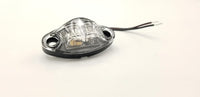 Amber Clear LED Oval Dragons Eye 2 Diode Amber Marker Clearance Trailer Light (L04-0072AI)