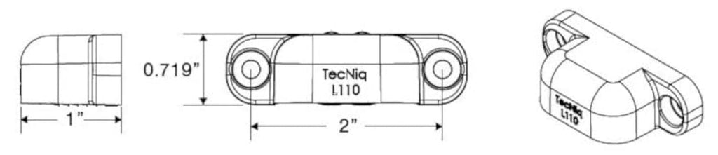 TecNiq LED License Plate Light Black Camper Trailer Map Step Short L11 USA (L11-WB00-1)
