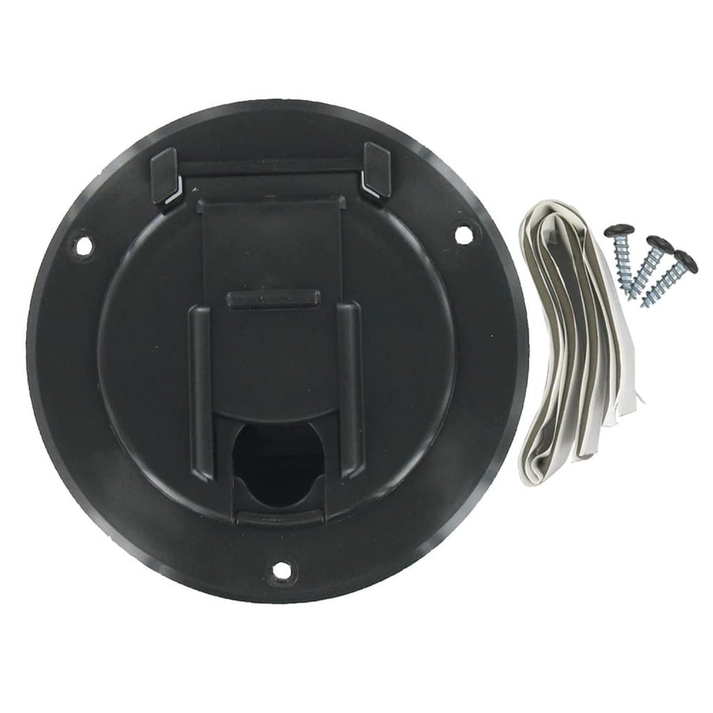 Valterra Black Small Round RV Cable Hatch – 50 Amp Cord Access (A10-2140BKVP)
