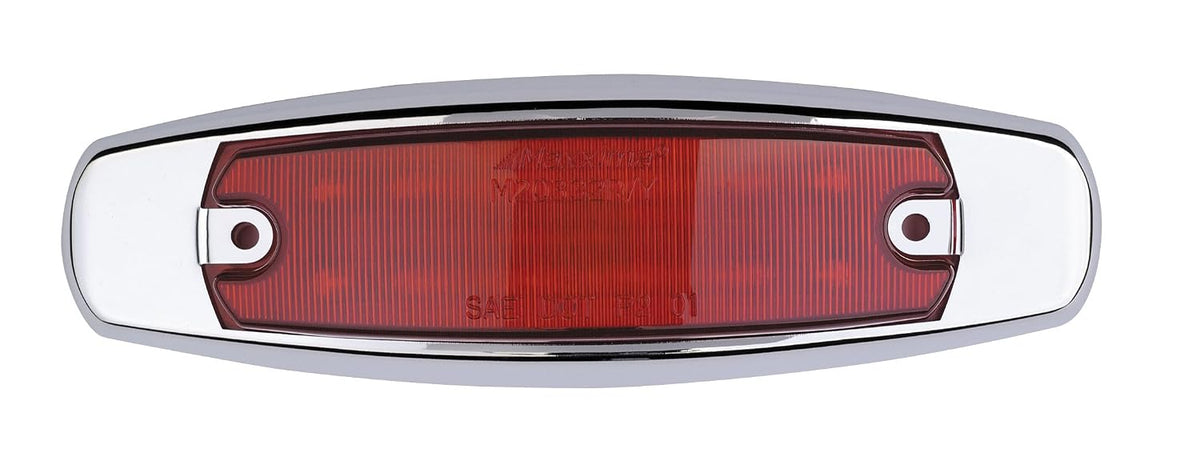 Maxxima Red LED Clearance Maker Light Stainless Steel Trim Ring Semi Peterbilt  (M20332R)