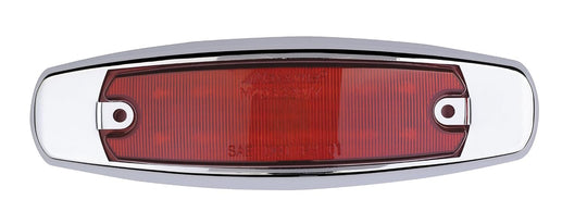 Maxxima Red LED Clearance Maker Light Stainless Steel Trim Ring Semi Peterbilt  (M20332R)
