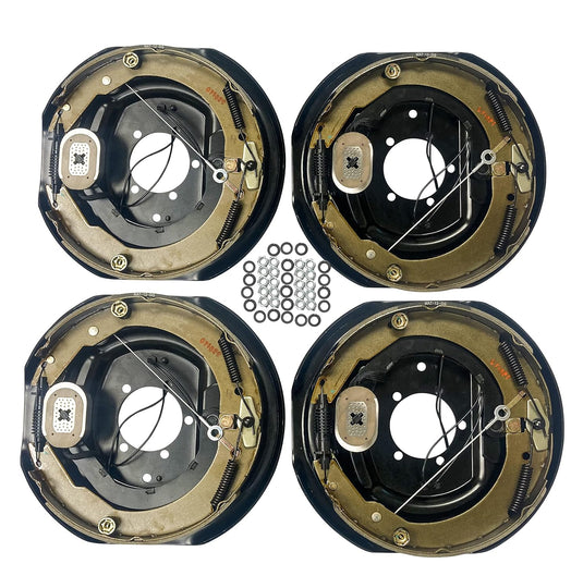 2 Pair of Trailer Backing Plate Brakes Electric 12" Self Adjust 7000 2 Left 2 Right (BK-12E-FSA-SETX2)