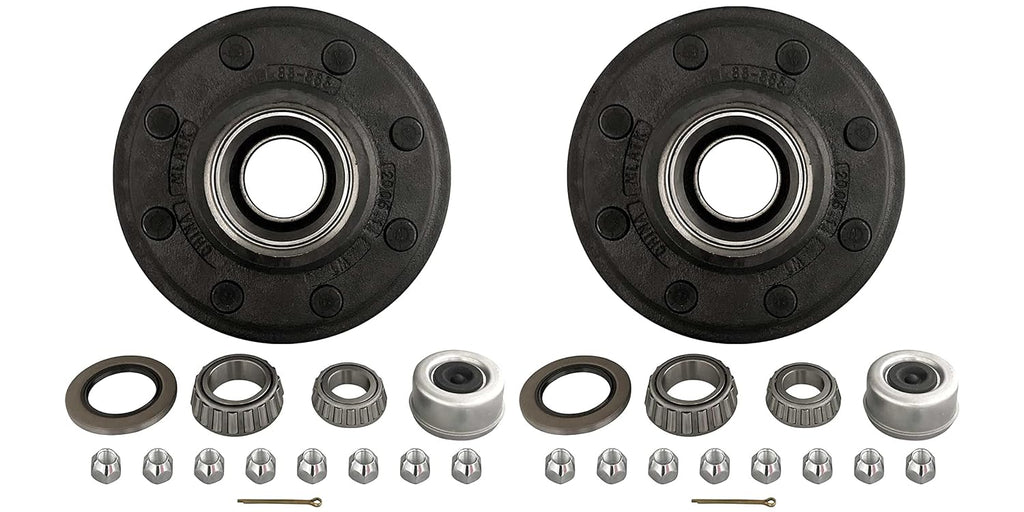 Pair 8x6.5 Idler Hubs with 7000# Bearing Kits Replace Trailer Idler Axle  (82865-KITX2)