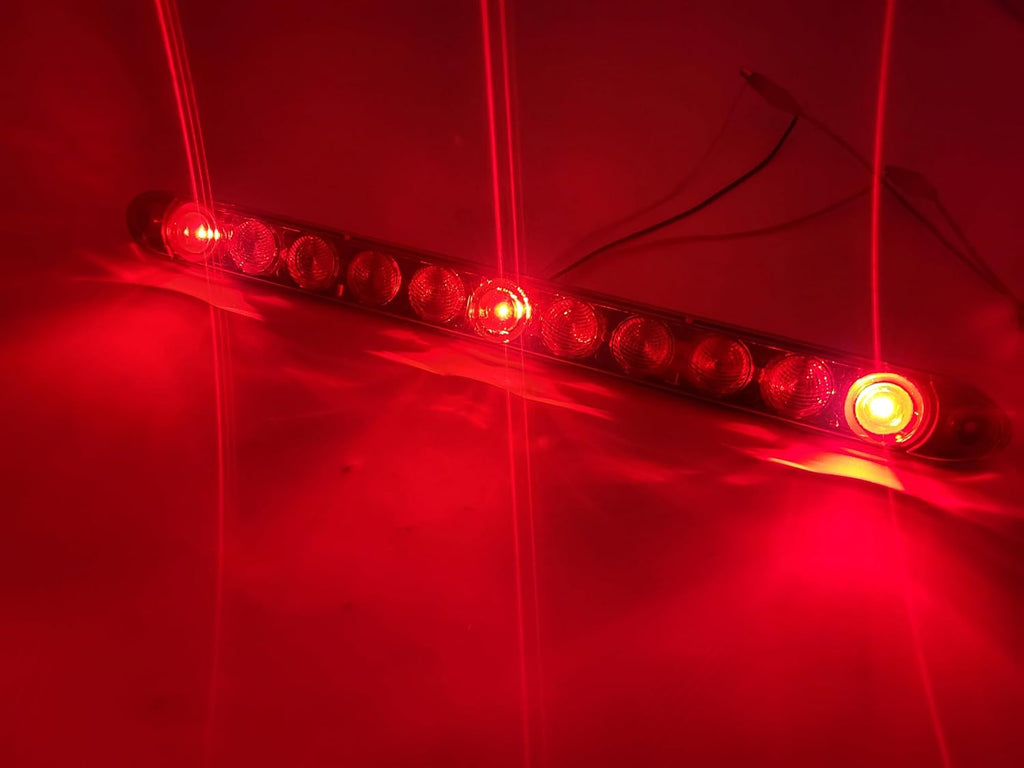 TecNiq 15" LED Red ID Bar White Load Lamp Combo Light Smoke Tint Lens Truck Trailer Toy Hauler (T14-RT00-1)