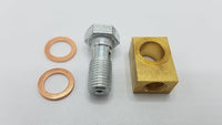 Banjo Bolt, Brass Block &amp; 2 Copper Washers — 7/16-20 Brake Caliper Trailer Kit (32275U+32307U+2x32230U)