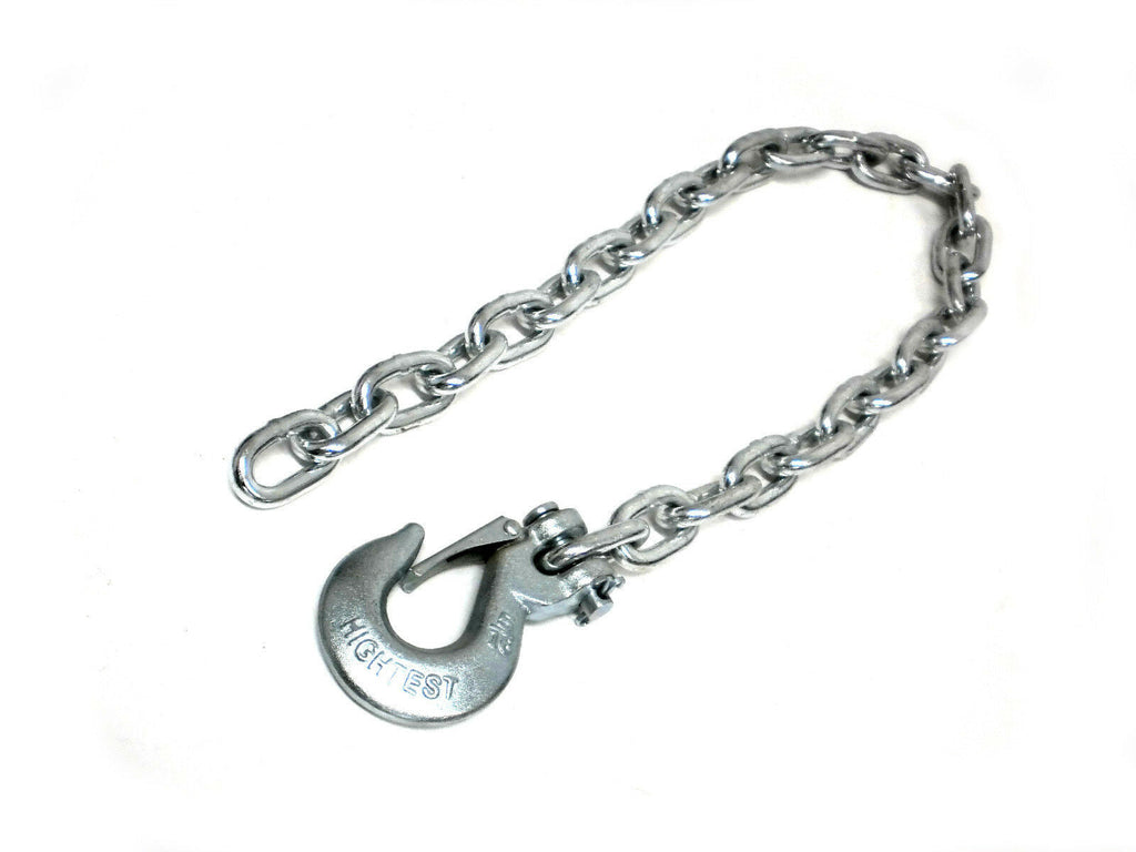 Two 5/16" Heavy-Duty Trailer Safety Chains with Latching Hooks – 11,700 lb Rating Each – 37" Overall Length (HL34-LOTOF2)