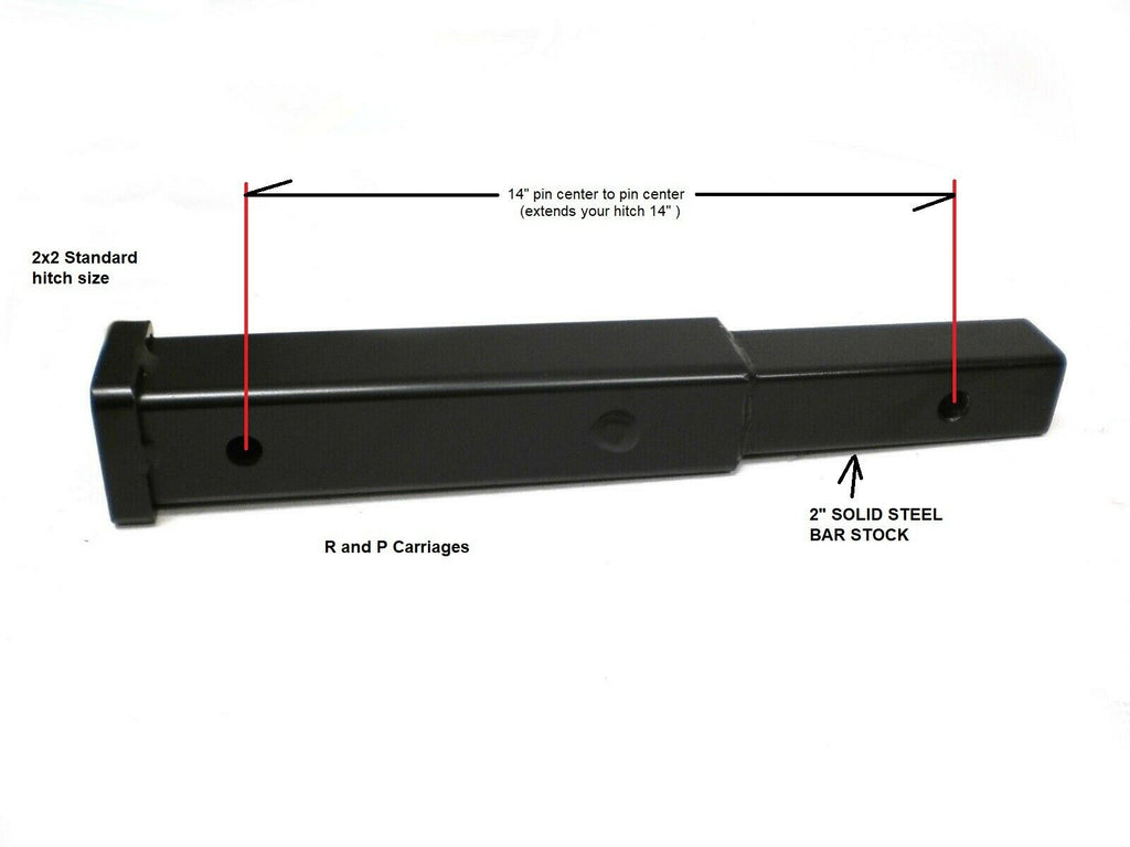 Brophy Trailer Hitch Extender - 14" Solid Steel - 3500 lb GVW (HE12)