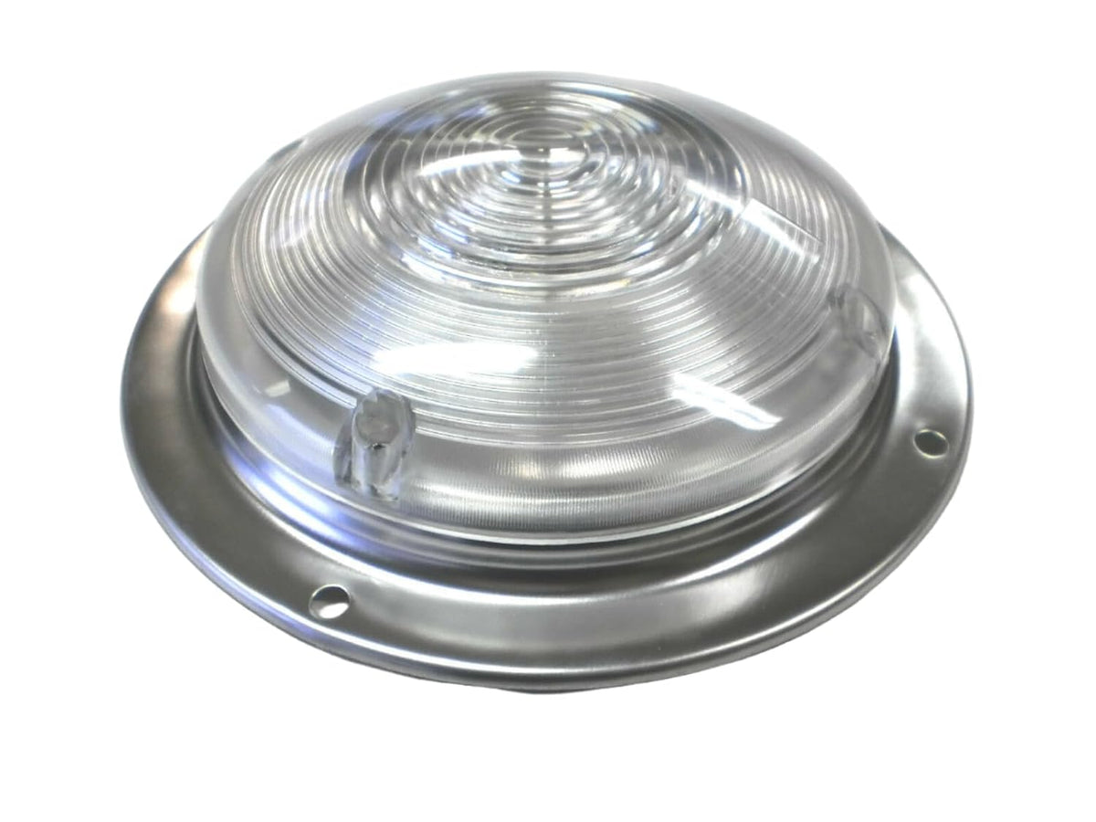6" Round Interior Dome Light with Stainless Steel Base RV Camper Trailer