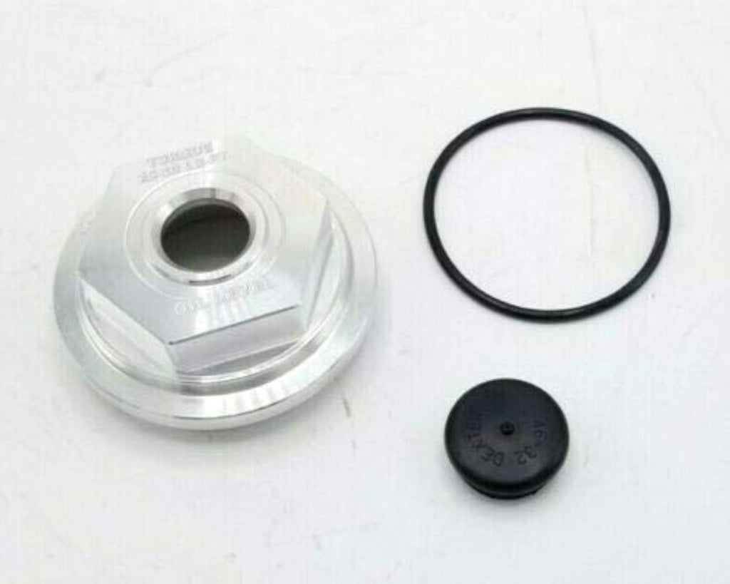 2-7/8"-12 Billet Aluminum Threaded Oil Cap Kit With O-Ring and Plug — 6K-8K Trailer Axle (21-35 Billet-Kit)