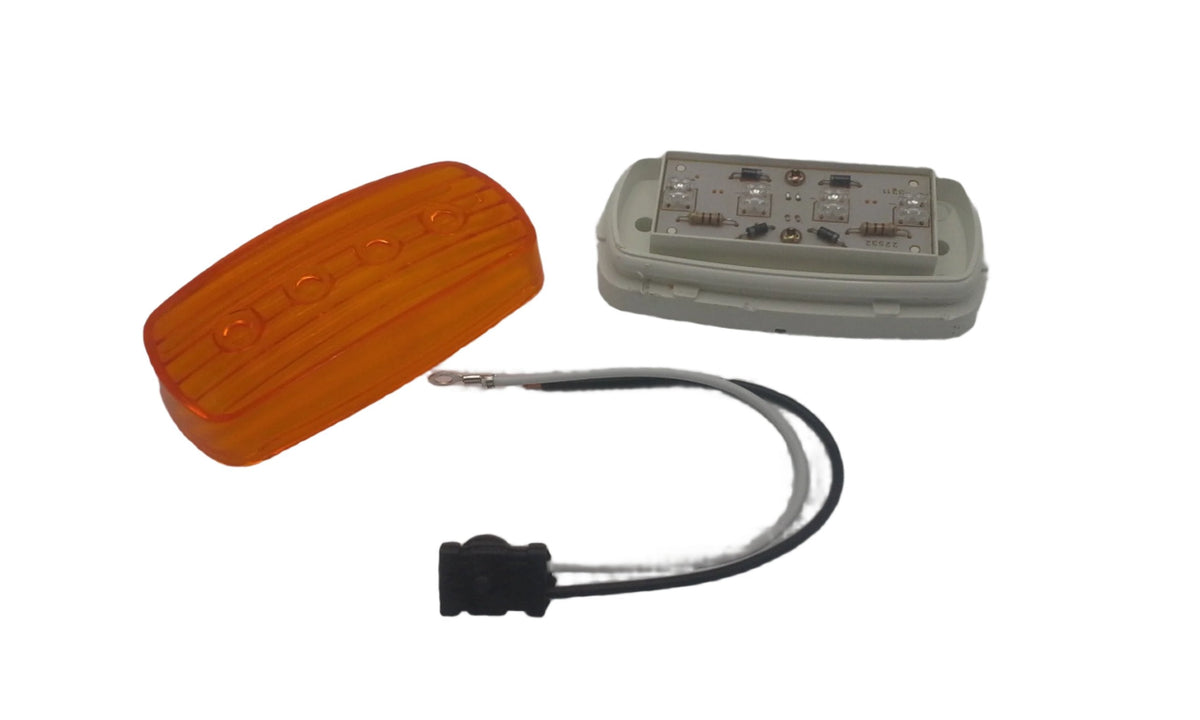 Bargman Side Marker Light LED Amber Clearance Reflex 2-1/2" x 1-1/4" Fits Various Trailers Long-Lasting and Energy-Efficient (47-58-032)