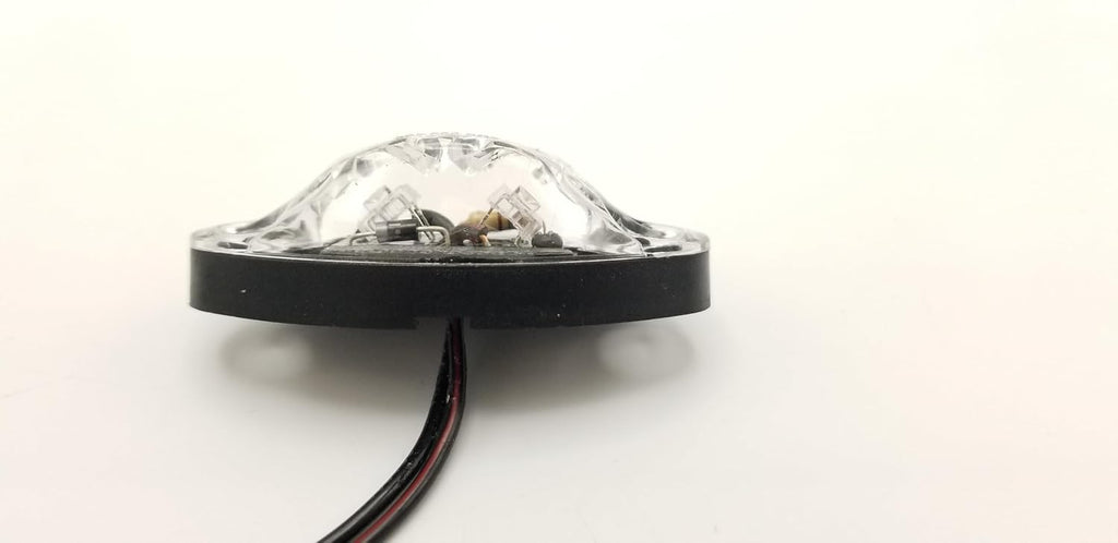 Amber Clear LED Oval Dragons Eye 2 Diode Amber Marker Clearance Trailer Light (L04-0072AI)