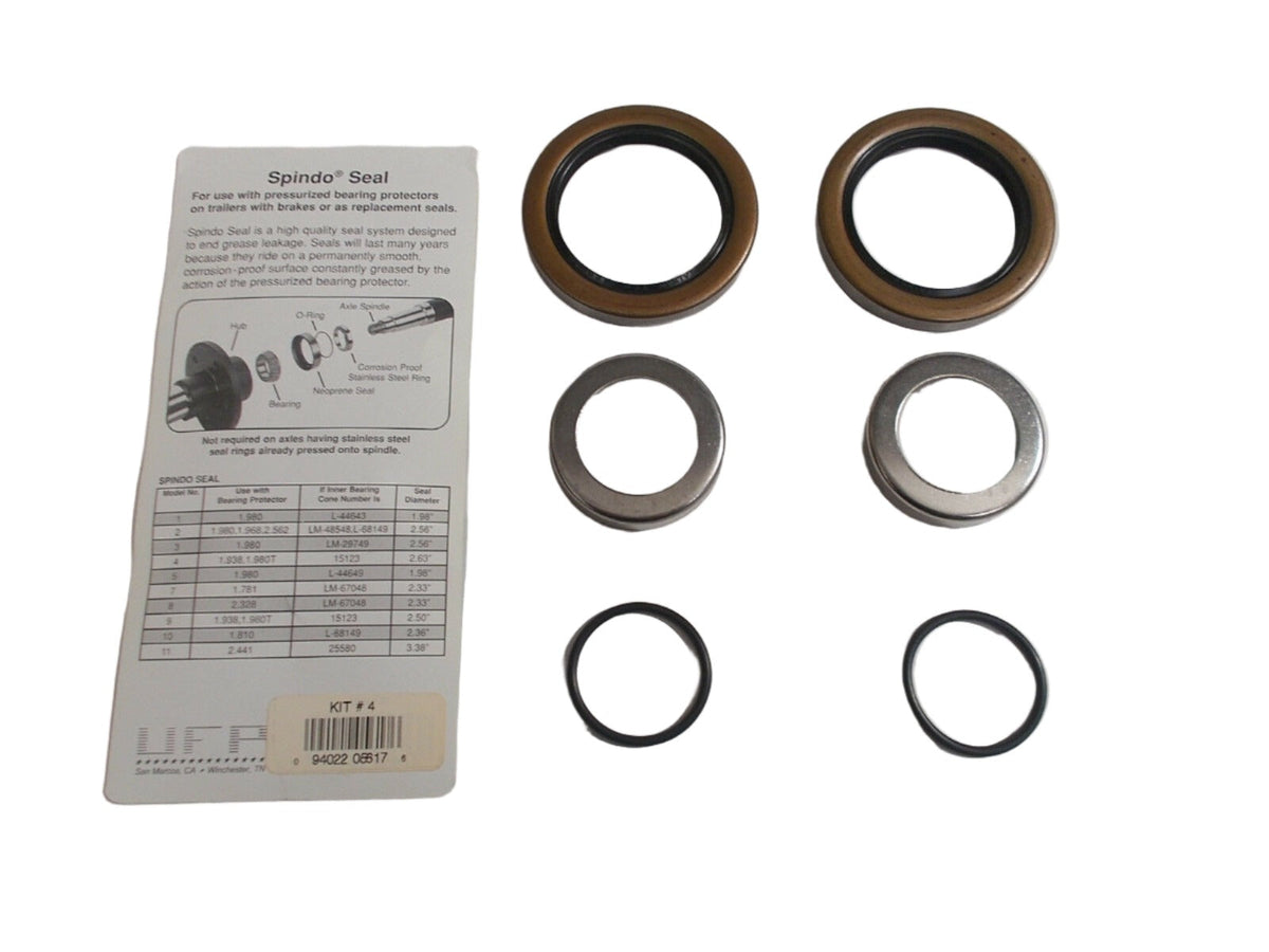 2 Trailer Axle Spindle Seal Repair Sleeve Kit Upgrade 6000# 1.938 2.63 #4 Spindo