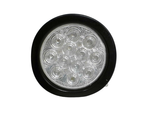 ONE 4" Round Dual Function 12 Diode Amber Clear LED Light Kit Trailer RV (J-4512-ACK)