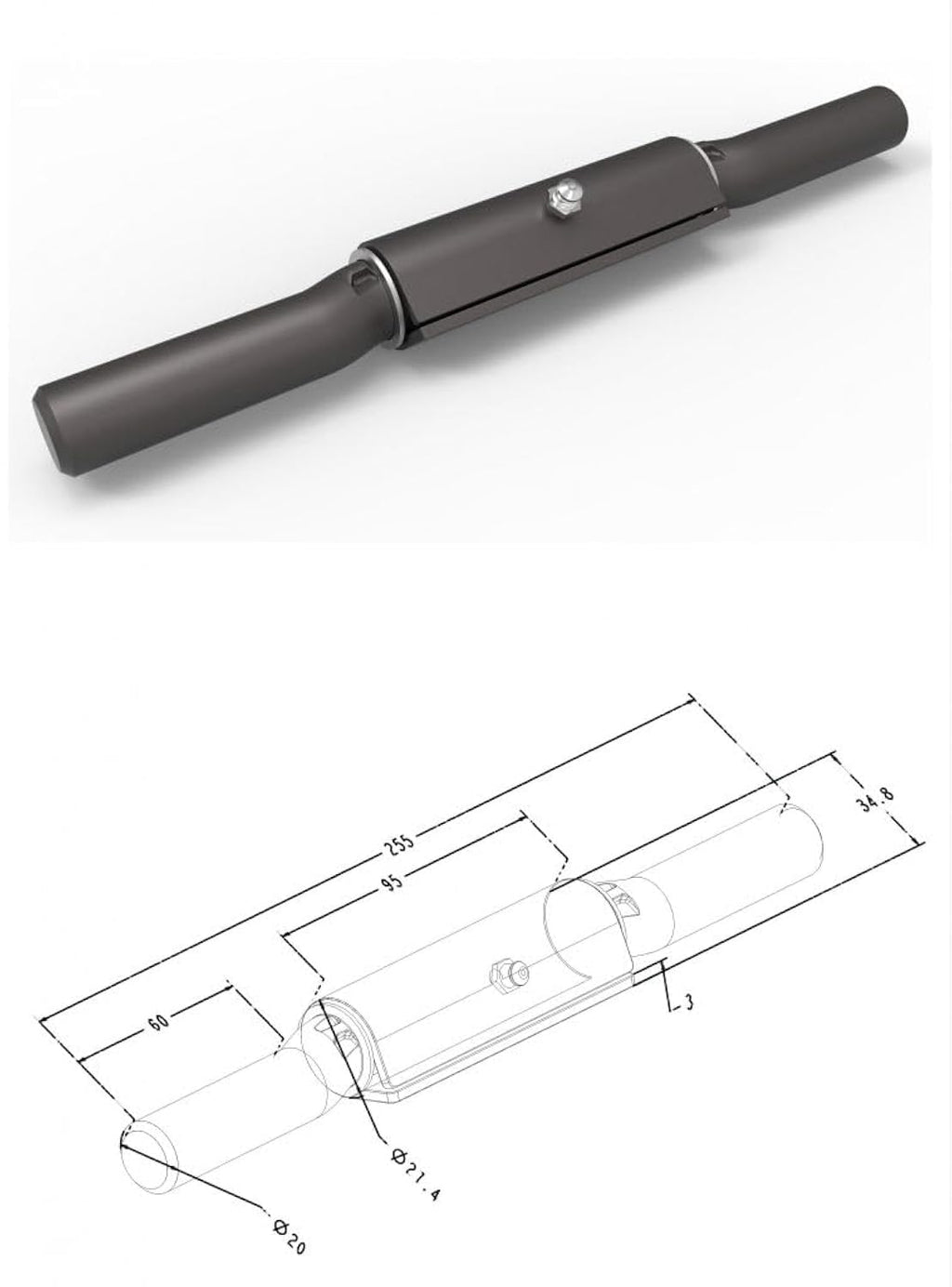 10" Weld on Straight Greaseable Ramp Door Hinge Pipe Cargo Utility Trailer Steel (TDRH03)