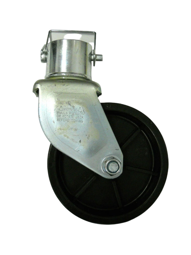RAM Plastic Dolly Wheel Caster Assembly for 2" A-Frame Trailer Jacks with Snapper Pin (JC-101)