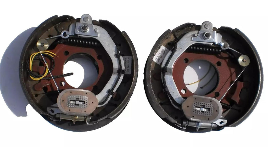 Pair 12-1/4 x 3-3/8 8000 Electric Trailer Backing Plate Brake Fits Dexter 4 Bolt 8K Axle (BK-8KE-SET)