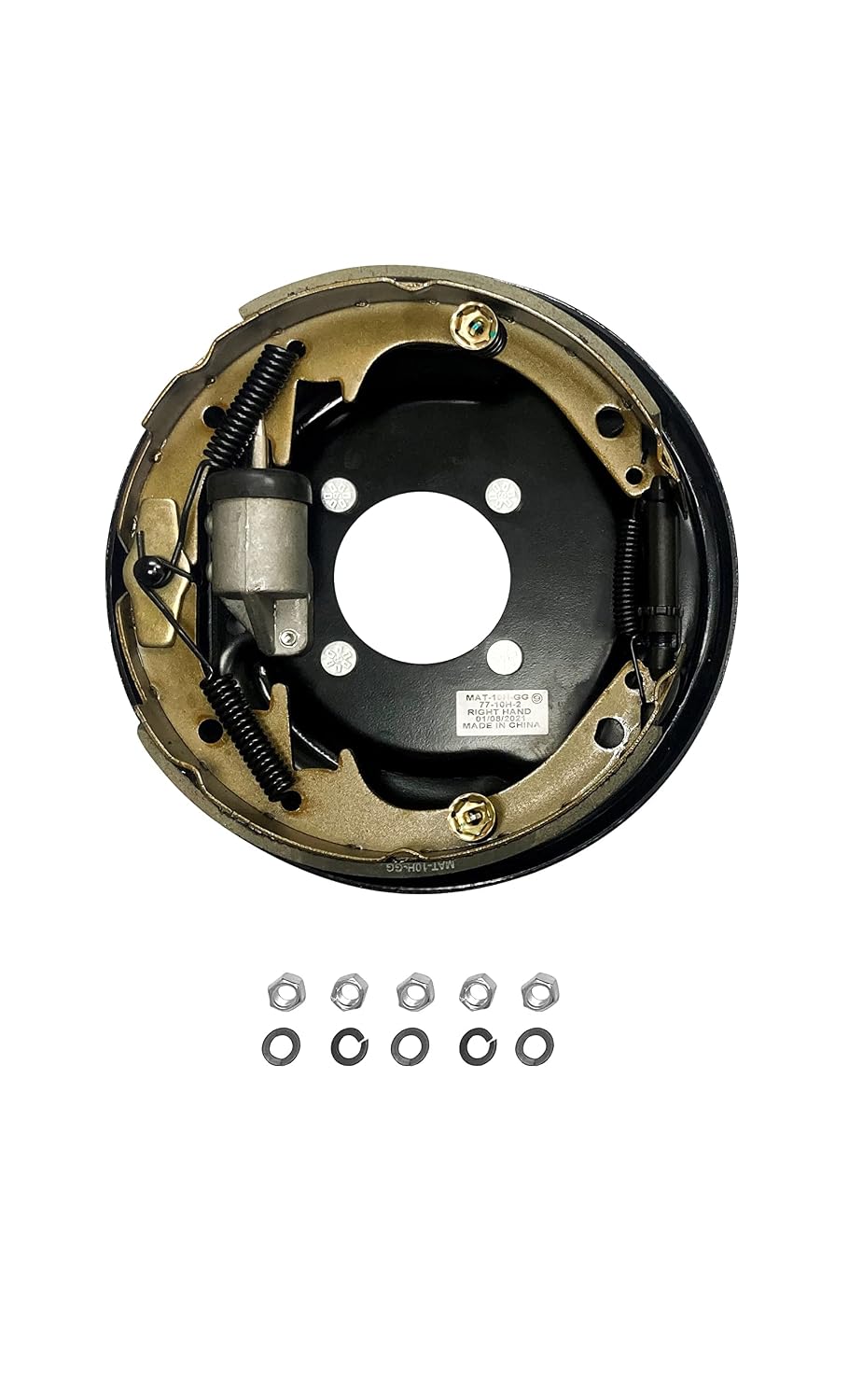3500# Hydraulic 10x2.25" Left Drivers Street 4 Bolt Backing Plate Trailer Axle (BPH-3500-LH)