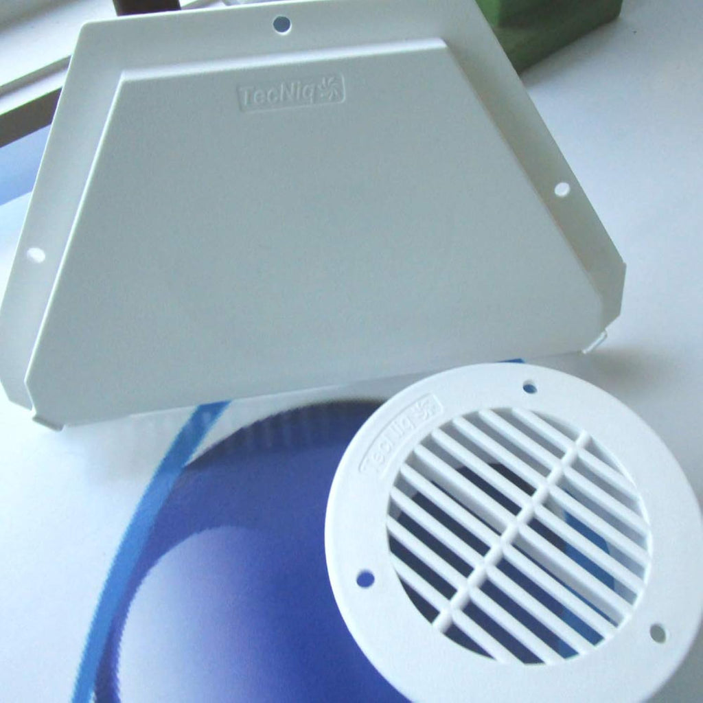 TecNiq Interior and Exterior White Flow-Through Trailer Vent Kit (J00-0W00-KIT)
