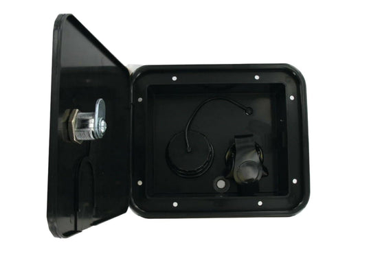 Black Gravity Plastic City Water Tank Inlet Hatch Camper Trailer RV Lock Door (VAL2004BKBU)
