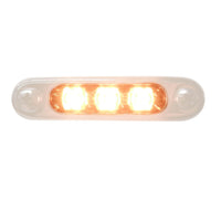 1 -USA TecNiq Amber Marker Turn  3 LED EON Light w/Vertical SS Mount Motorcycle  (E03-ASV3-1)