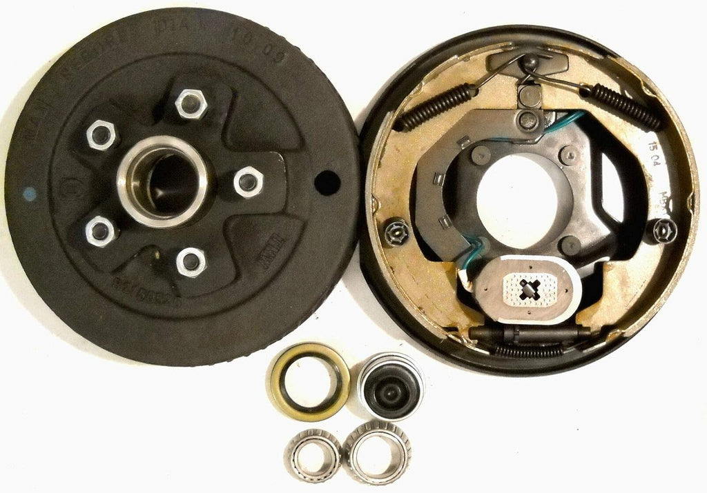 3500# Basic Brake Kit 5 x 4.75 Drum Forward Self-Adjusting 10" Backing Plates Trailer Camper RV(945475-B-FSA-IMP)