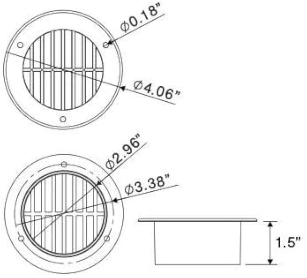TecNiq Interior and Exterior White Flow-Through Trailer Vent Kit (J00-0W00-KIT)