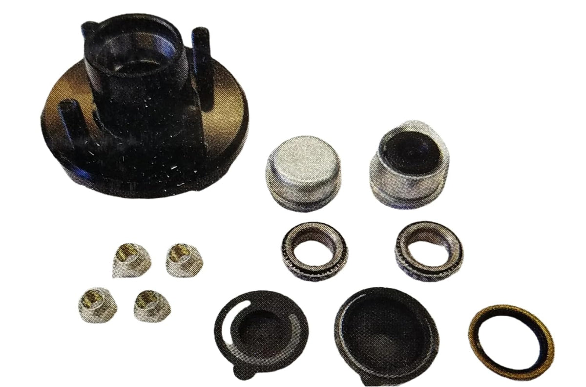 Pre-Greased Idler Hub Kit – 2K Capacity – 4 on 4 Bolt Pattern – 1/2" Studs (17-100)