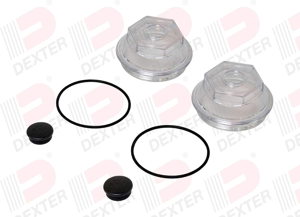 Pair Oil Bath Hub Caps – 3.5" Thread, Dexter 9K–10K Trailer Axles (K71-704-00)