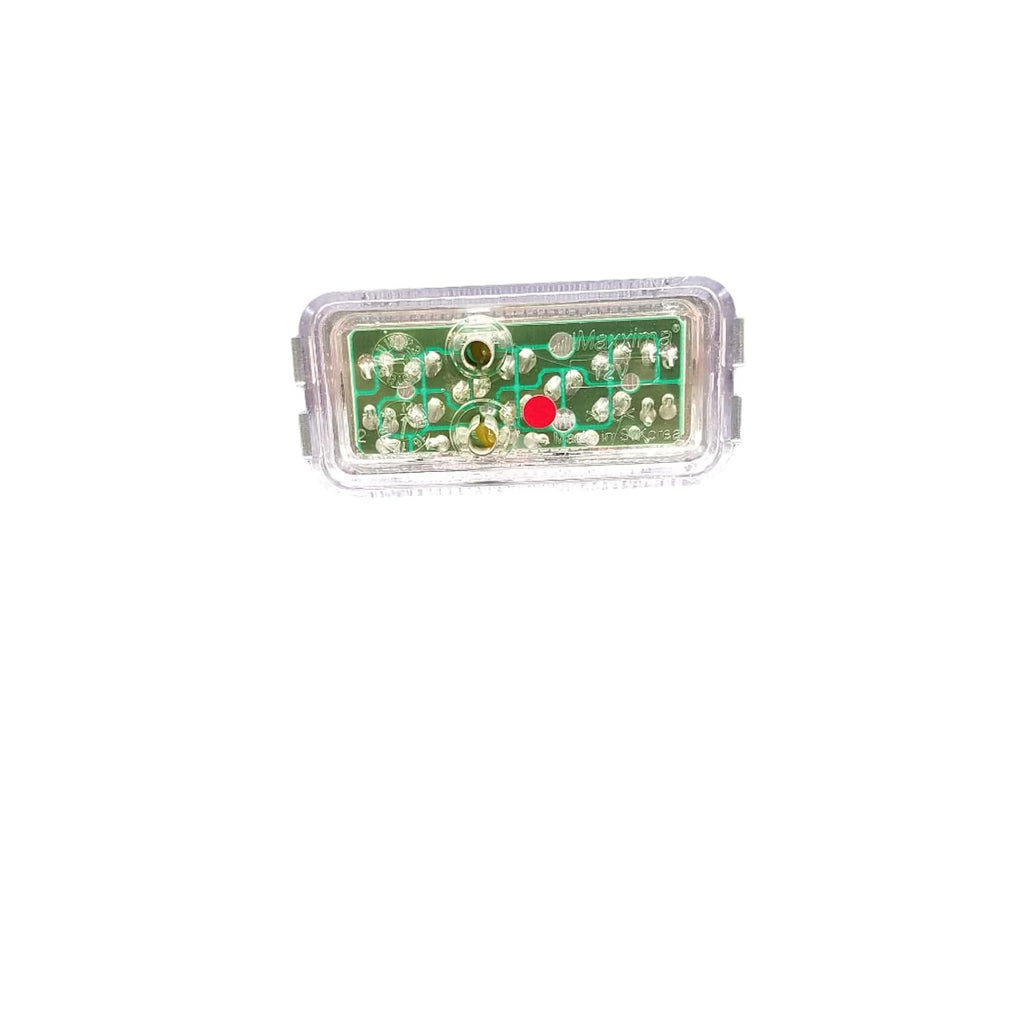 Maxxima 1" x 2.5" Red Clear LED Marker Light 2 Prong Snap In (M20320RCL)