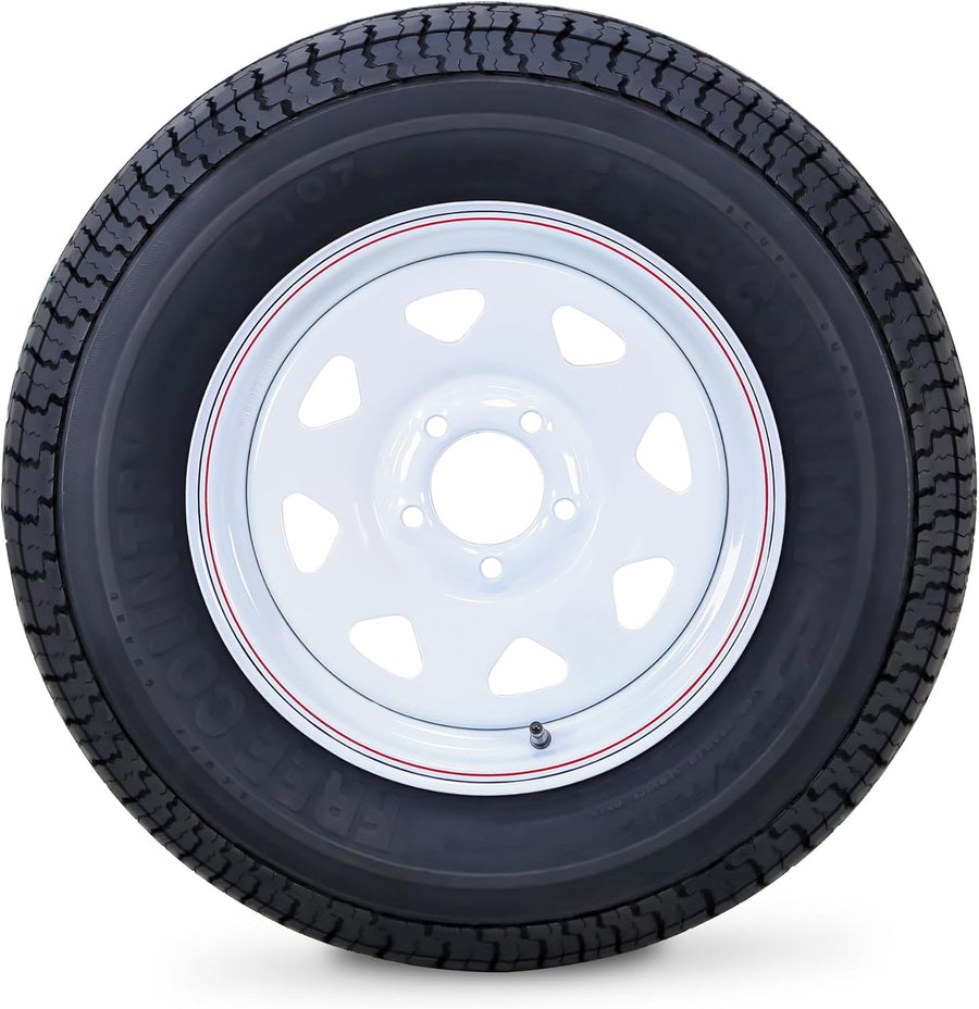 205/75R15 Load Range D Trailer Tire & Wheel Assembly – 15x5 – 5 on 5.475 – White Wagon