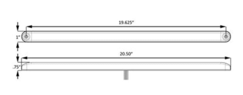 Optronics Stop Tail Turn Red Light/Clear Lens Over 80' Total Length 20.5" (STL64CRSDB)