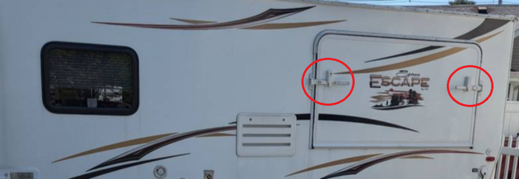 White Swivel Cam Bar Trailer Latch Handle Door Cambar Cargo W/ White Lock (SCB-W2F-WHT)