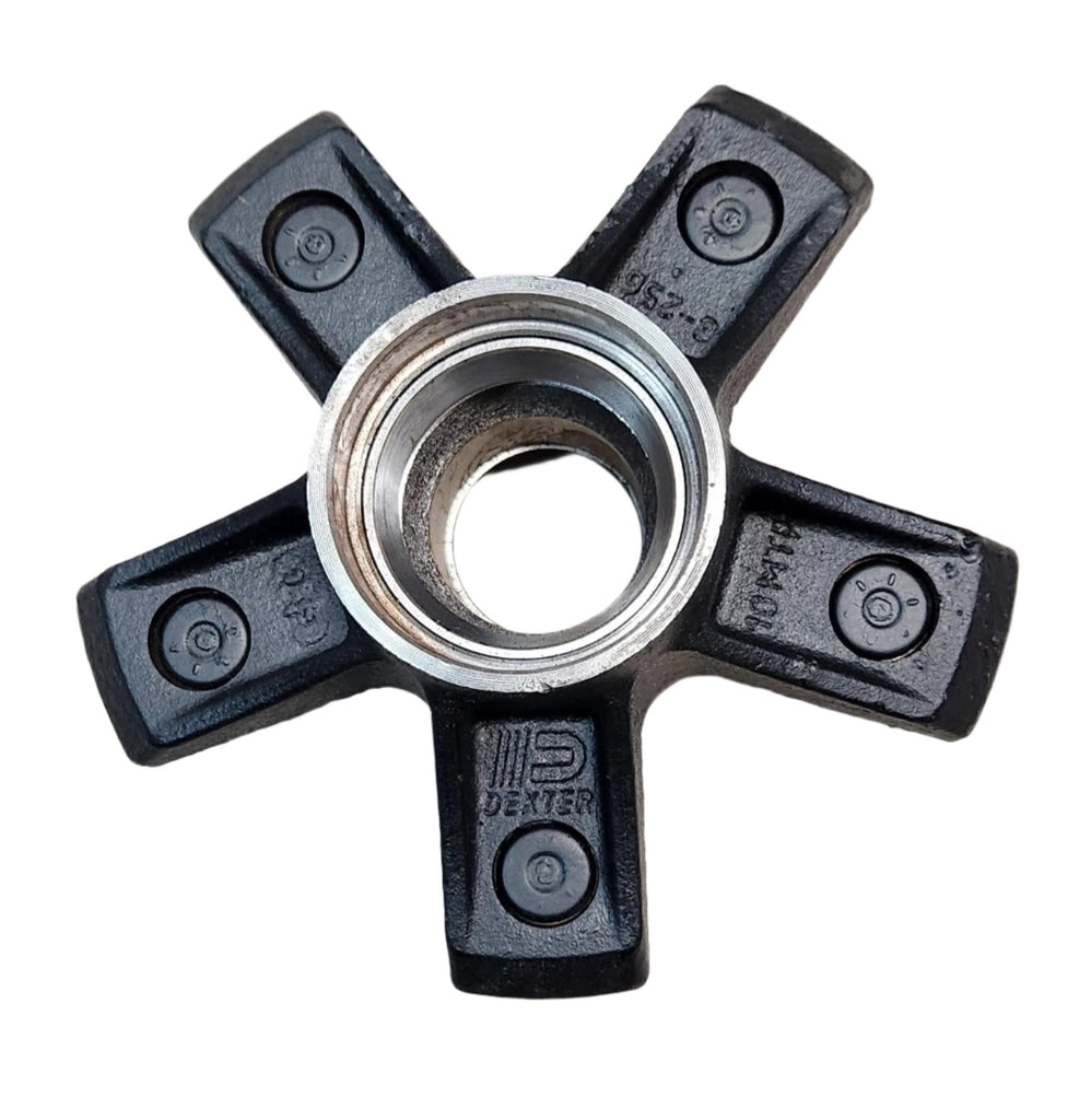 Idler Hub, 3500#, 5 x 5.5, WHITE, Dexter, 1/2" Stud, Cupped & Studded, Star Shaped (8-256-5)