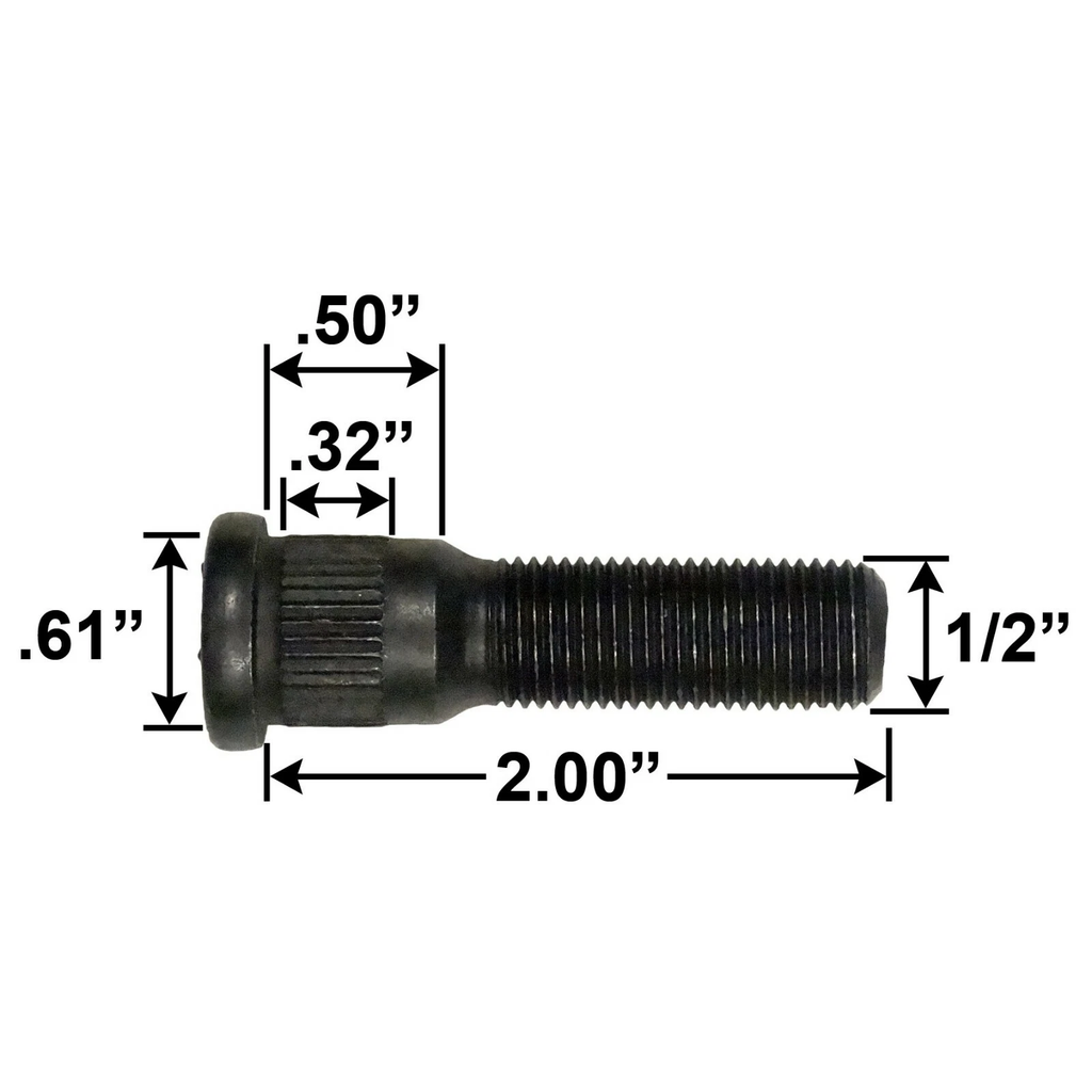 Dexter 1/2"-20 x 2" Press-In Trailer Wheel Stud Boat Replacement Repair Hub .61 (7-122)