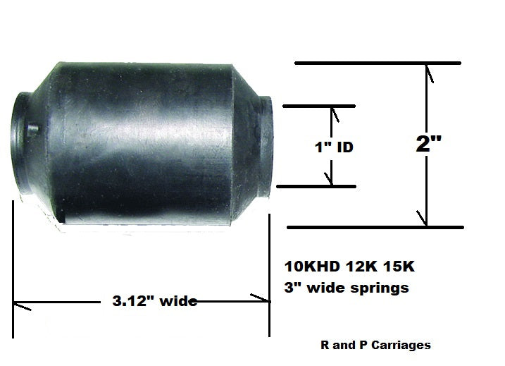 1" Rubber Trailer Spring Bushing, Dexter 10K HD 12K 3" wide 2" OD, 1" ID 14-69 (014-069-00)