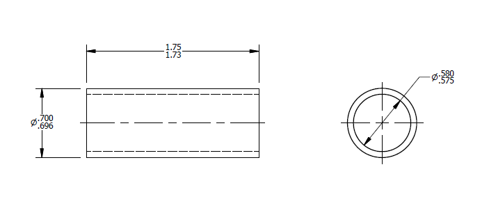 9/16" ID x 1.74" Dexter Axle Genuine Replacement Bronze Bushing (014-077-00)