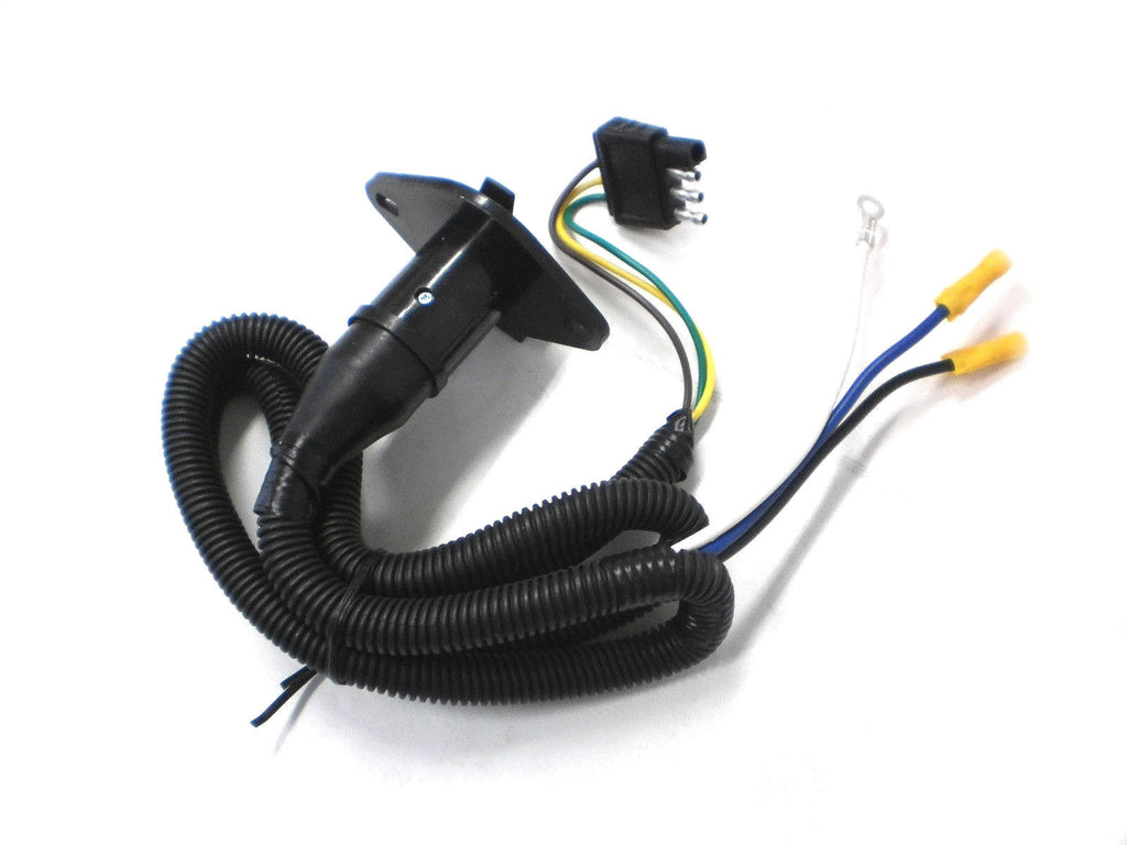 6 Way Truck End Round Trailer Harness Plug Wiring Kit Towing Adapter 4 foot cord (08097)