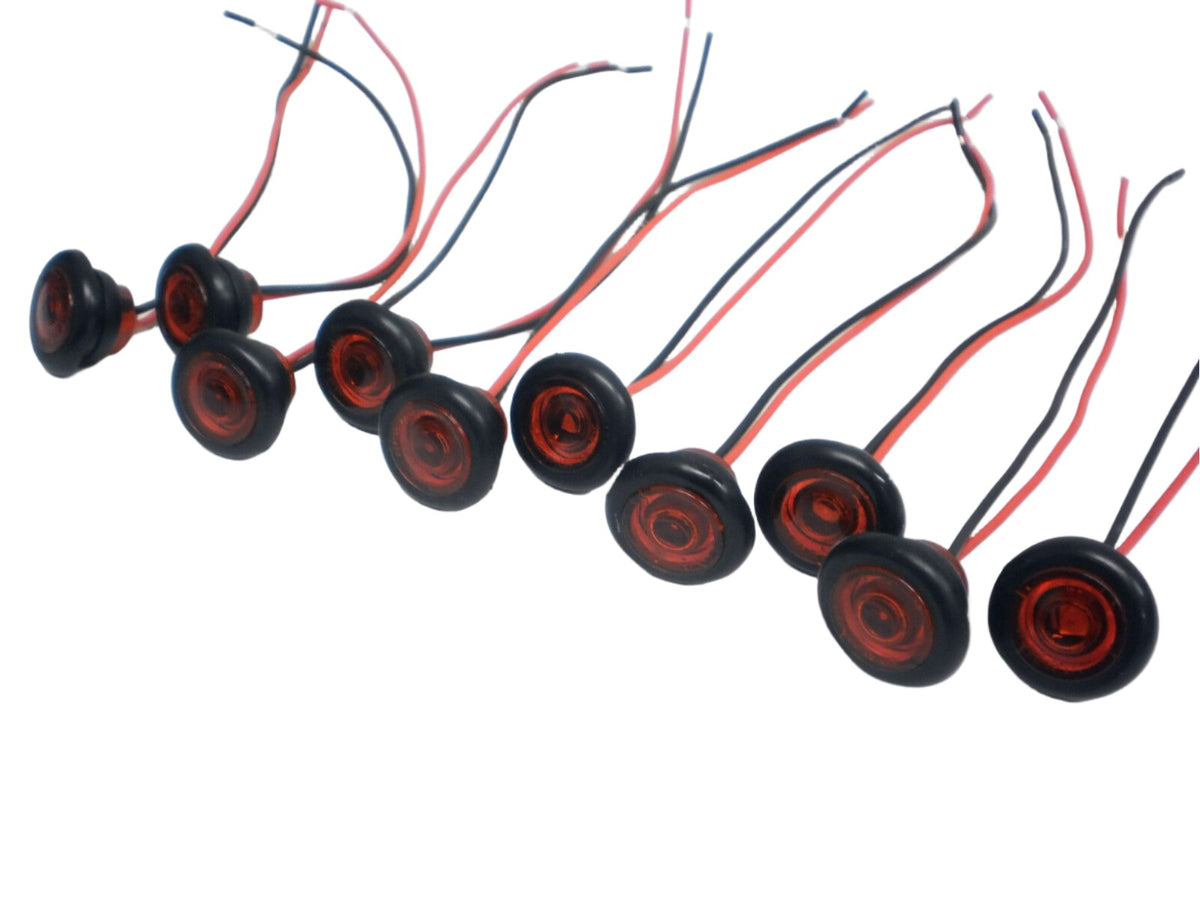 10 -  J-53-R Jammy 3/4" Red LED Marker Lights (J-53-R-LOTOF10)